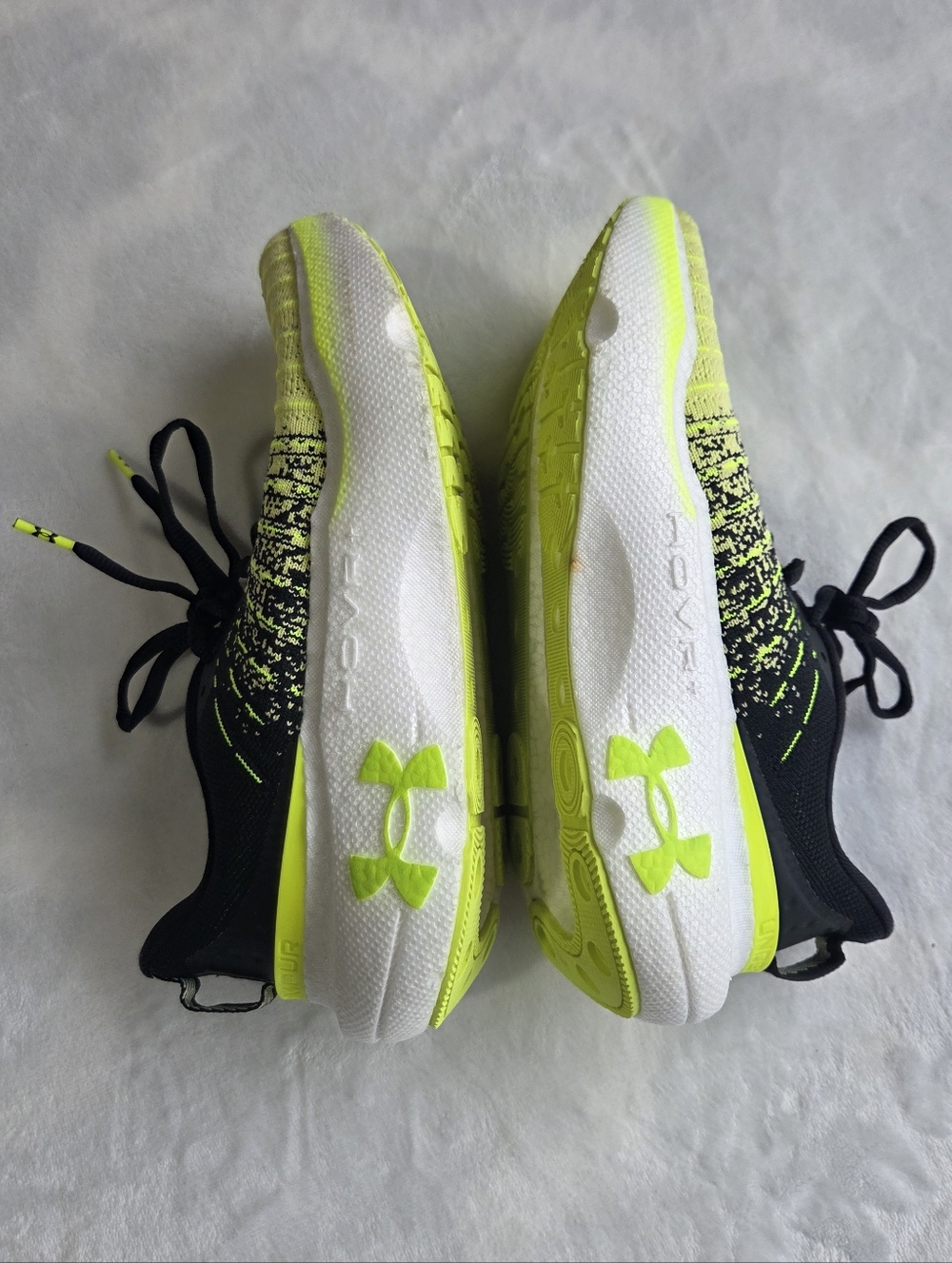 Under Armour UA HOVR Black Neon Running Shoes Size 8